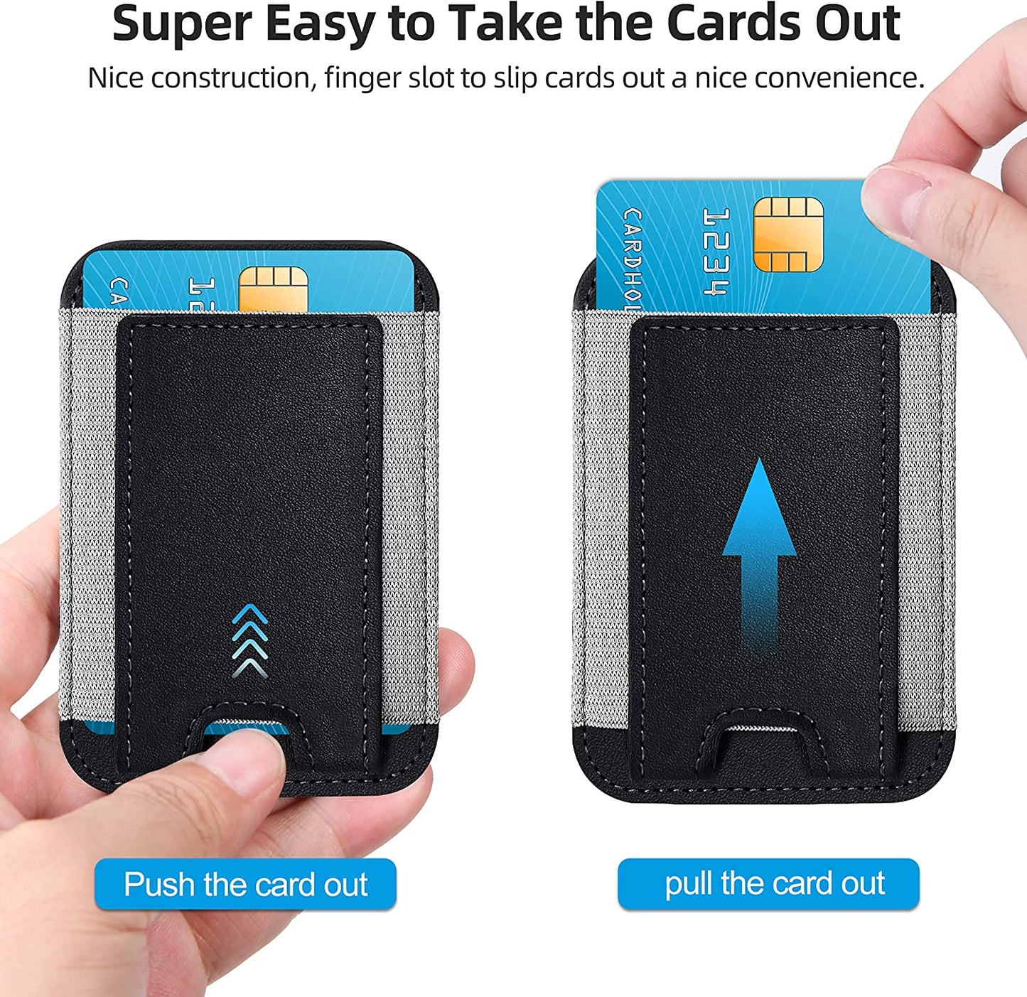 Magnetic Wallet Card Holder Compatible with Apple Magsafe Wallet for Iphone 14/13/12 Series, Priume Vegan Leather, Magnetic Wallet for Iphone 14/13/12 Pro Max/14 Plus/14 Pro/14, 7 Cards Holder, Black  ExtreLife   