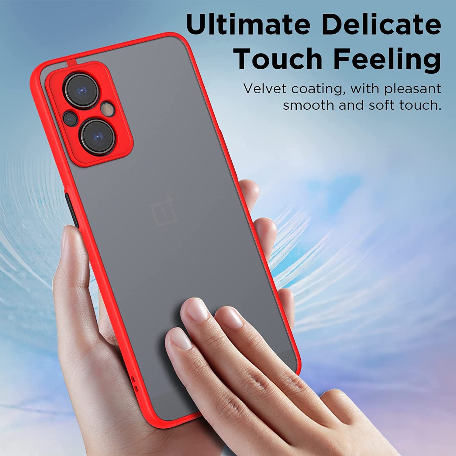 MAKAVO Slim Fit for Oneplus Nord N20 5G Case with Screen Protector [Ultra Thin] [Camera Cover] Full Protection Flexible Bumper Hard Matte PC Back Cover for One plus N20 5G (Red)  MAKAVO   