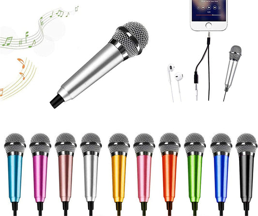 Mini Microphone,Portable Vocal Tiny Microphone, Asmr Microphone,Phone Microphone, Mini Karaoke Microphone for Voice Recording Chatting and Singing on Iphone,Android,Laptop Notebook（Silver）  DELADOLA   