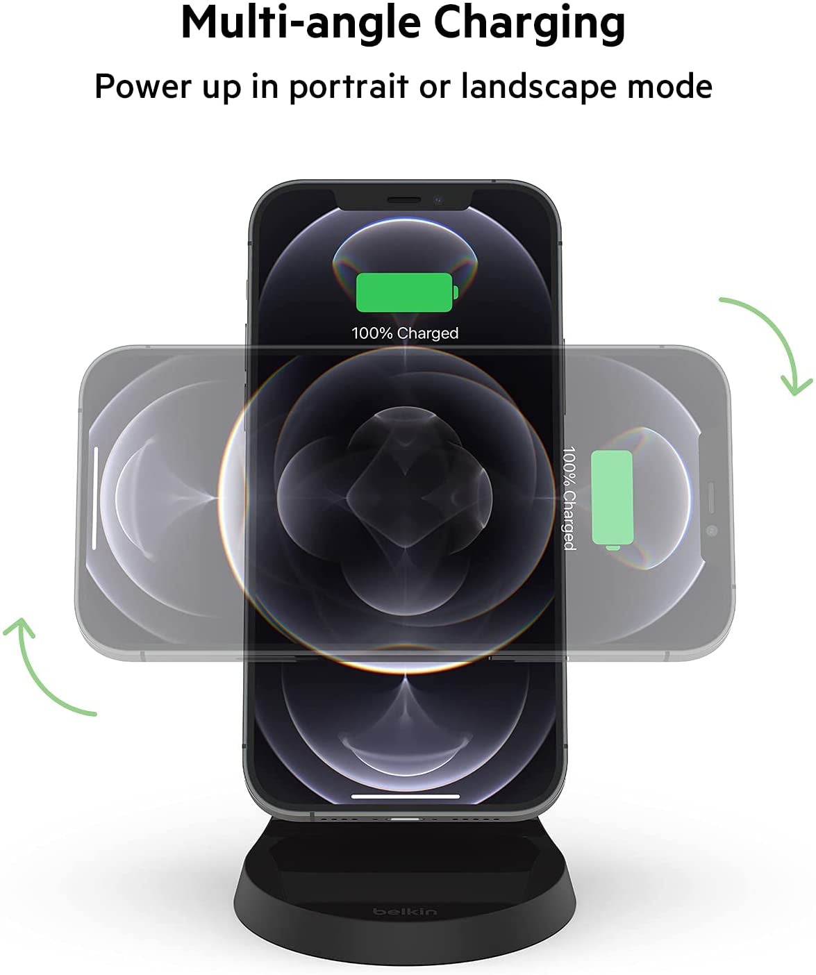 Belkin Magnetic Wireless Charger Stand - Magsafe Charger Compatible - Magnetic Iphone Charger - Wireless Charger - Works W/ Apple Iphone 14, Iphone 13 & Iphone 12 - Power Supply Not Included - Black  Belkin   