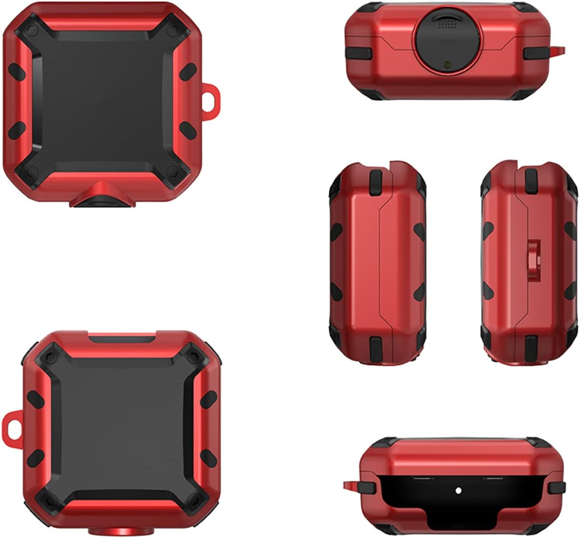 [Upgrade Secure Lock] Beats Fit Pro Case 2021, VAEKNVG Shock-Absorbing Protective Armor Cover for Beats Fit Pro Earbuds Accessories, TPU Hard Shell with Carabiner,Red  VAEKNVG   