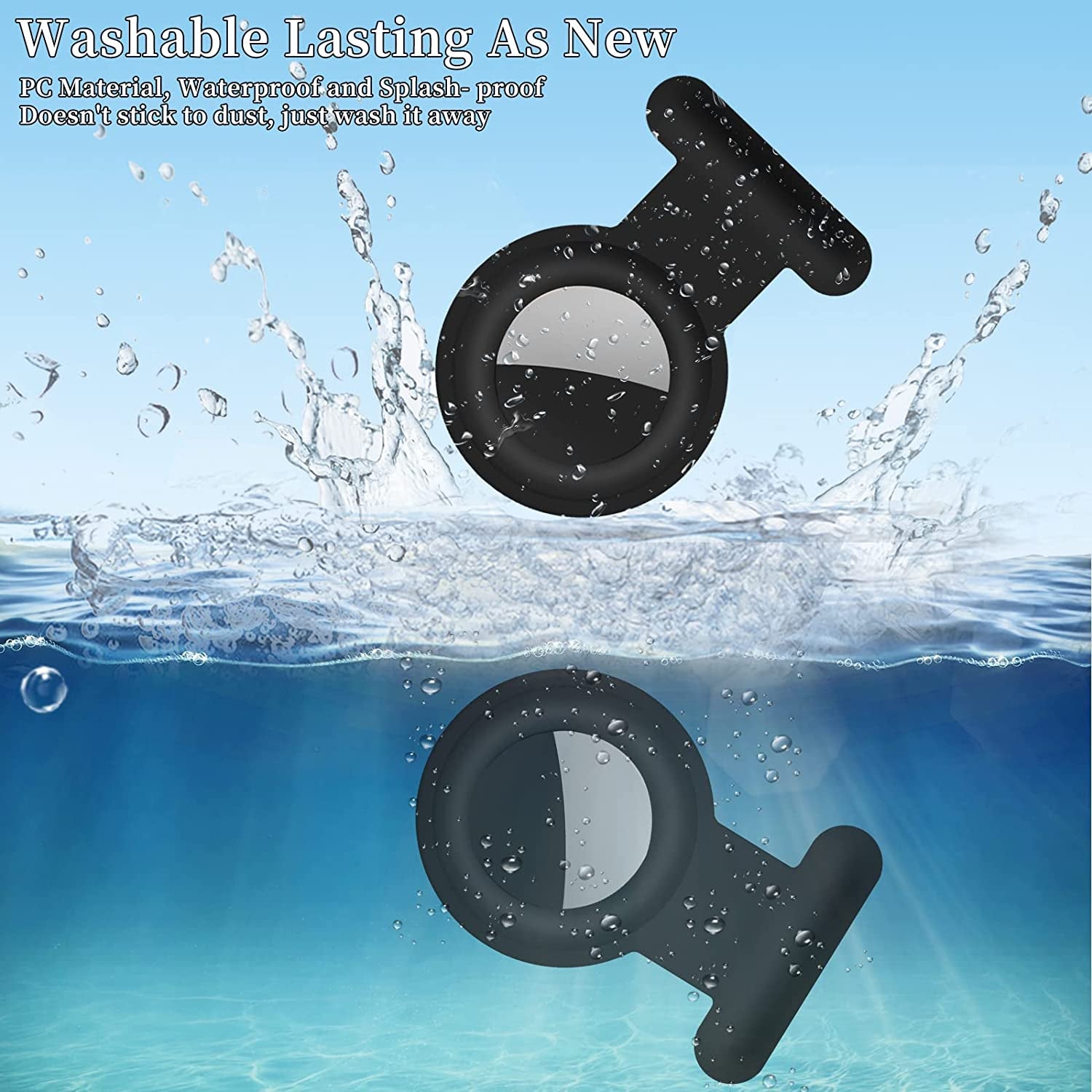 2 Pack Holder Case Compatible for Airtag Tracker, Silicone Hidden GPS Kid Airtag Holder with Invisible Pin, anti Lost Apple Air Tag Case Cover for Toddlers, Elderly, Pet, Clothing(Black and Grey)  Fzemnn   