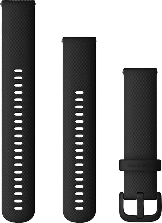 Garmin Quick Release 20 Watch Band, Black Silicone and Hardware, (010-13021-03)  Garmin   