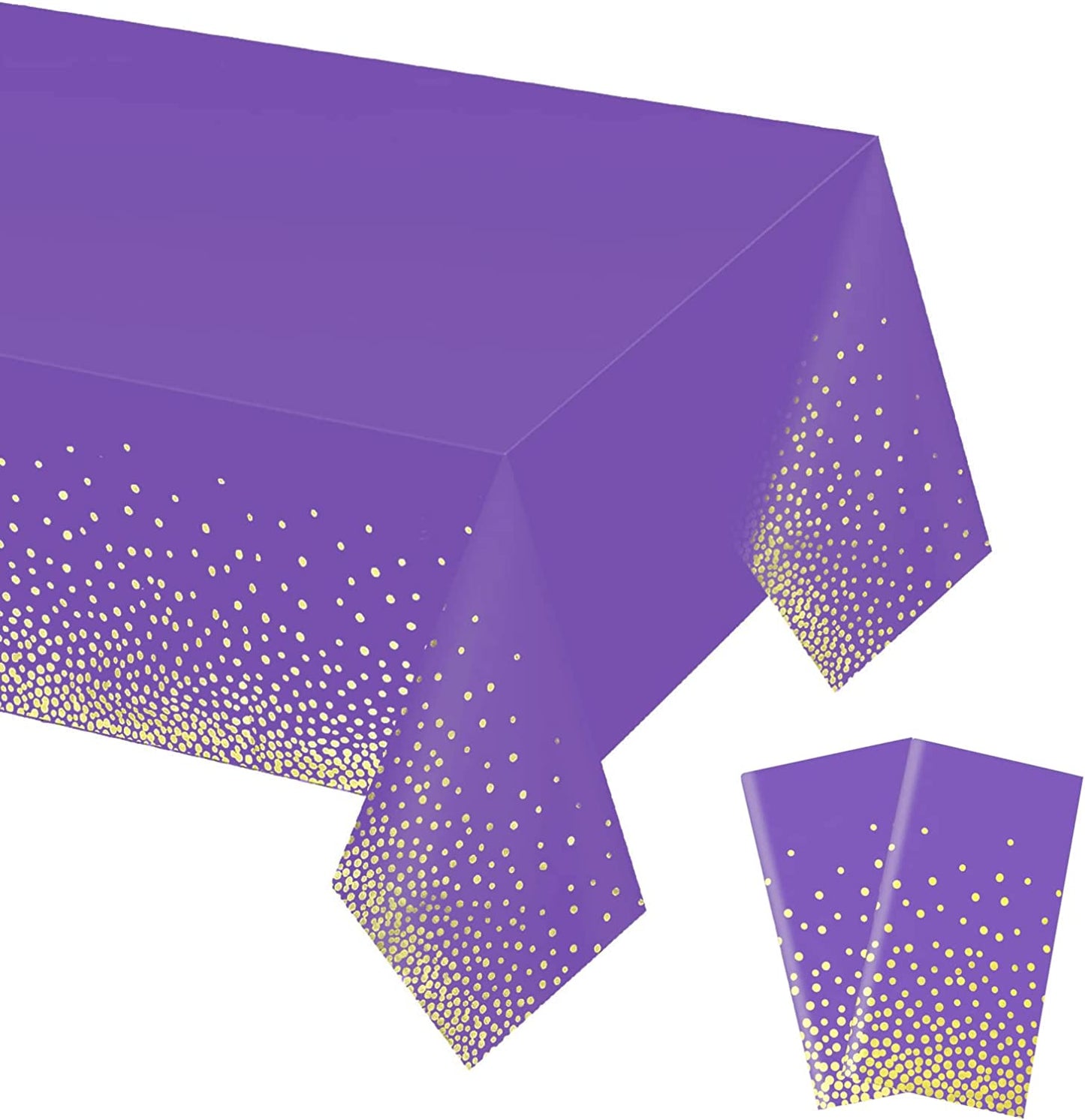 Gexolenu 4 Pack Black and Gold Disposable Plastic Tablecloth for Rectangle Tables(54" X 108"), Party Table Cloth Birthday,Table Cloths Graduation Decorations Class of 2023  Gexolenu Purple Gold 2 PCS 