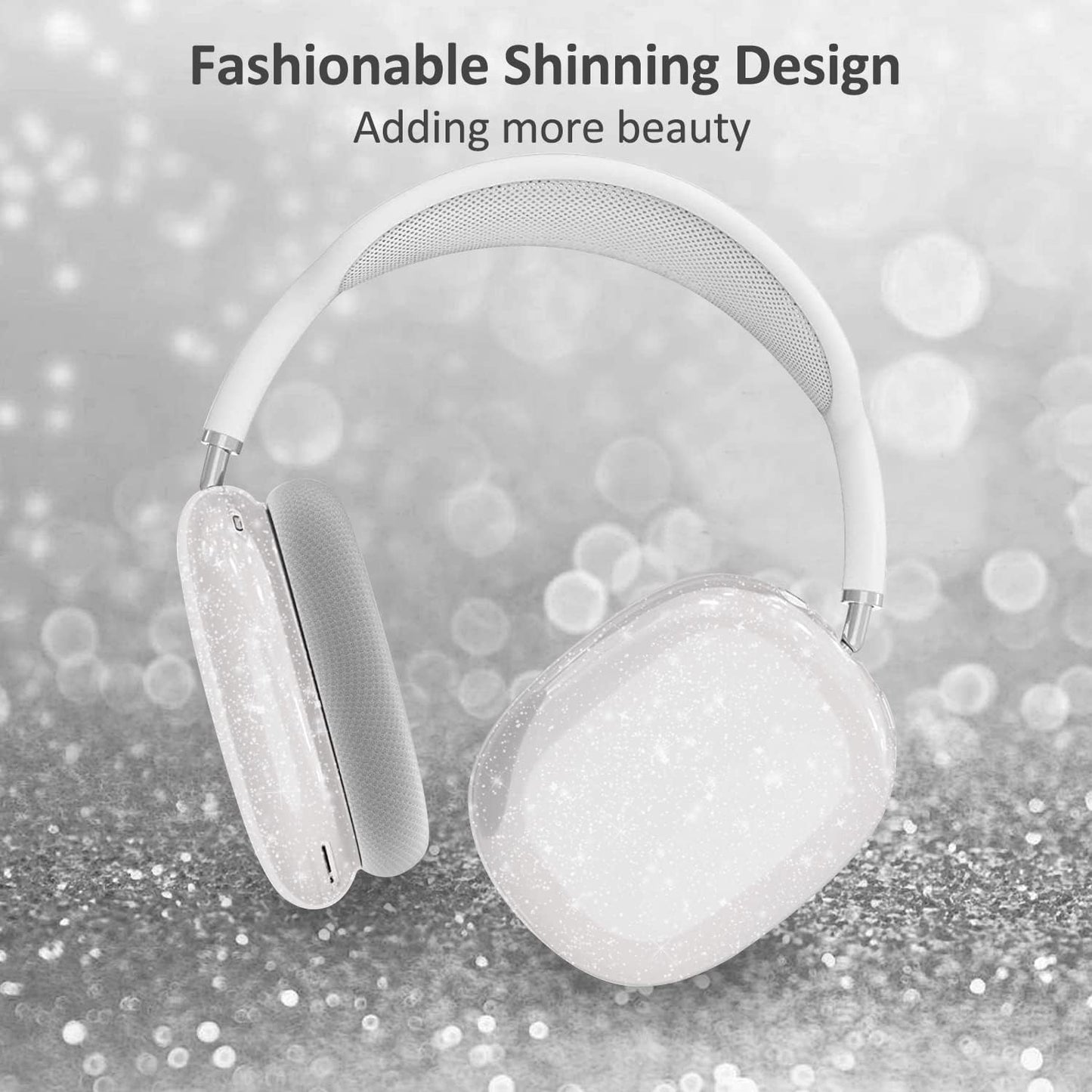 Aircawin for Airpods Max Case Clear Glitter,Soft TPU Clear Case for Airpods Max Case Cover,Shockproof Anti-Scratch Protective Case No-Yellowing Transparent Accessories for Airpod Max Headphone-Glitter  Aircawin   