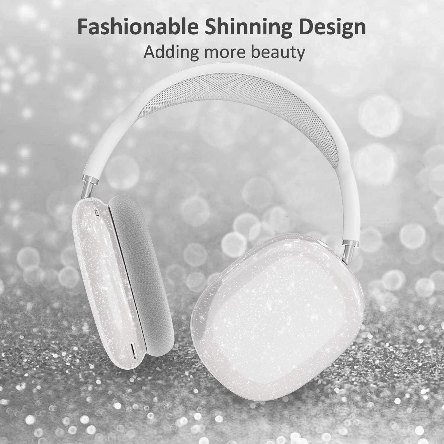 Aircawin for Airpods Max Case Clear Glitter,Soft TPU Clear Case for Airpods Max Case Cover,Shockproof Anti-Scratch Protective Case No-Yellowing Transparent Accessories for Airpod Max Headphone-Glitter  Aircawin   